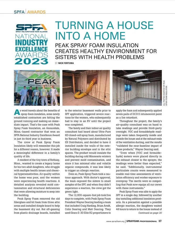 SPRAY FOAM PROFESSIONAL MAGAZINE fall 2023